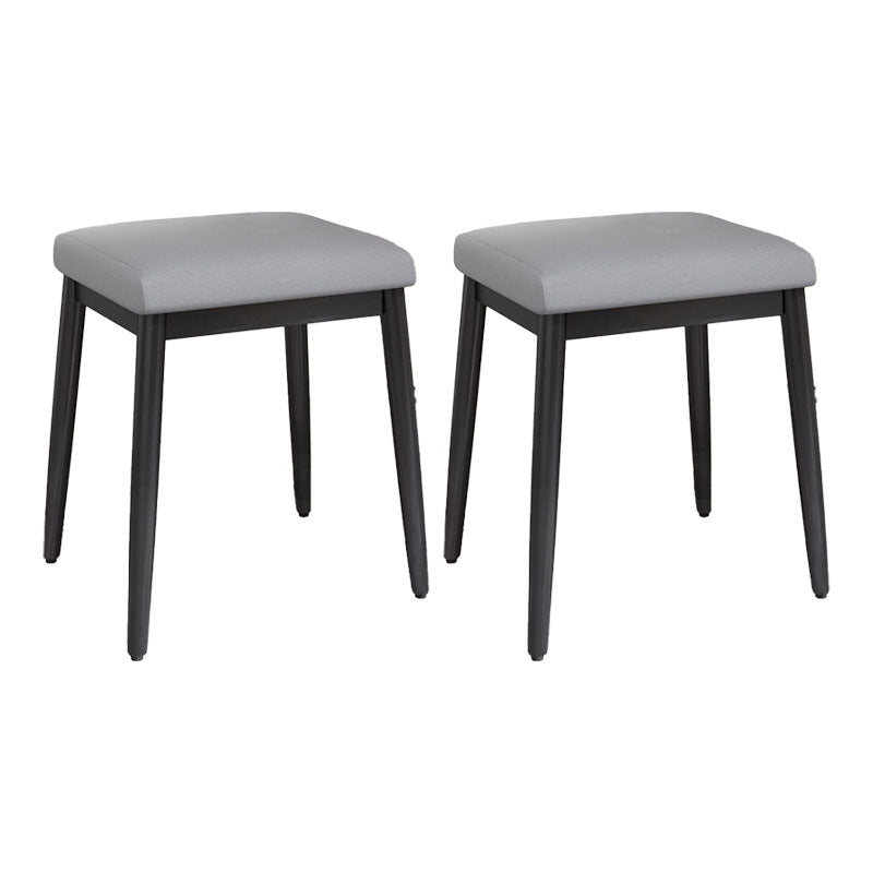 Modern Grey Standard Leather Solid Color Rectangle Indoor Standard