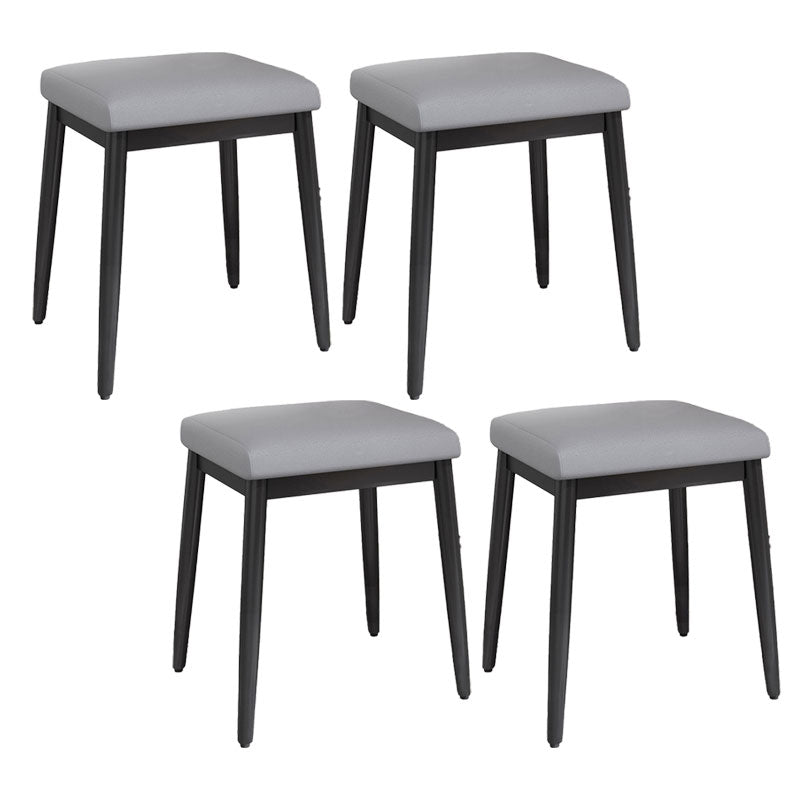 Modern Grey Standard Leather Solid Color Rectangle Indoor Standard