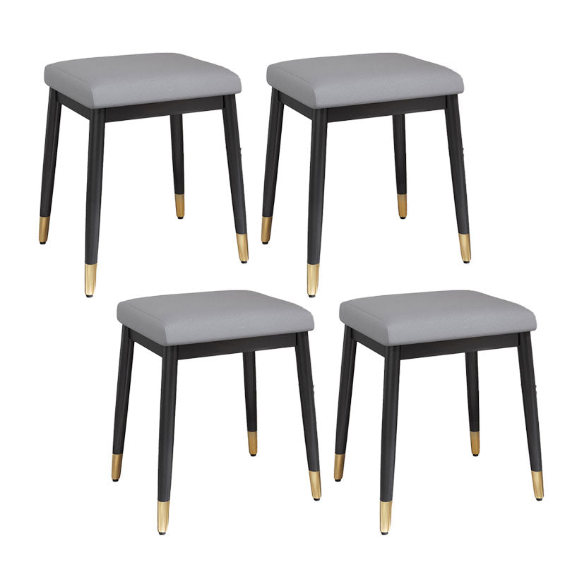 Modern Grey Standard Leather Solid Color Rectangle Indoor Standard