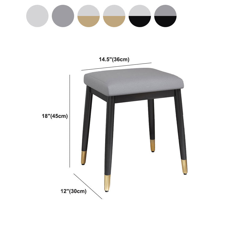 Modern Grey Standard Leather Solid Color Rectangle Indoor Standard