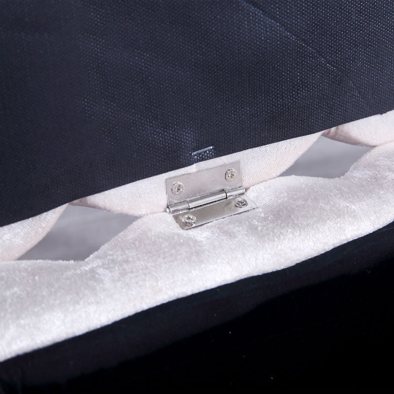 Glam Plain Storage Pouf Plain Velvet Tufted with Storage Rectangle Couch Ottoman