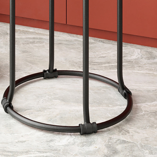 Glam Standard Ottoman Round Plain Velvet Tear Resistant Indoor Ottoman