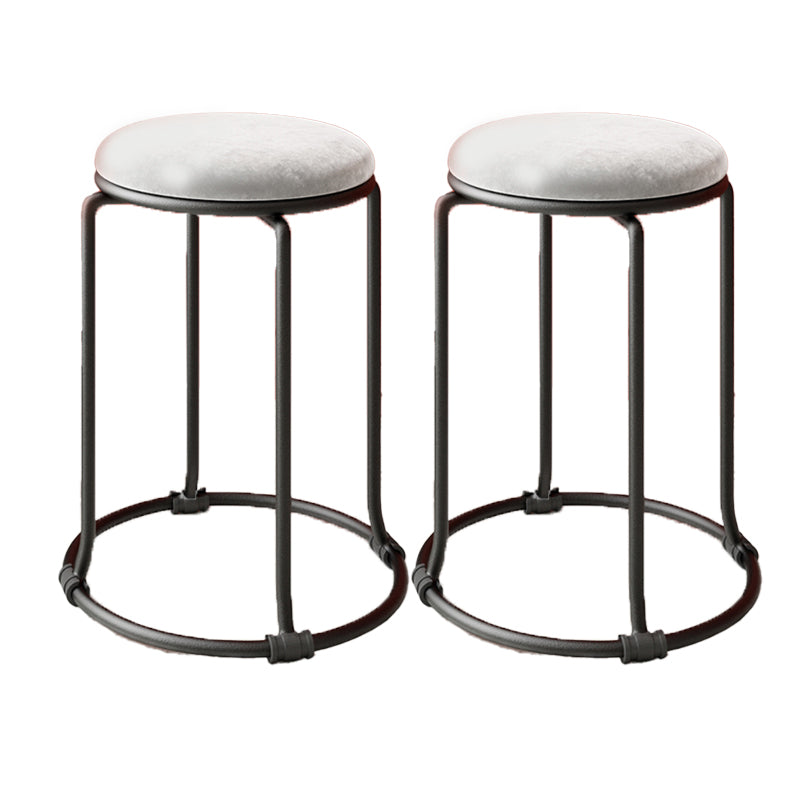 Glam Standard Ottoman Round Plain Velvet Tear Resistant Indoor Ottoman