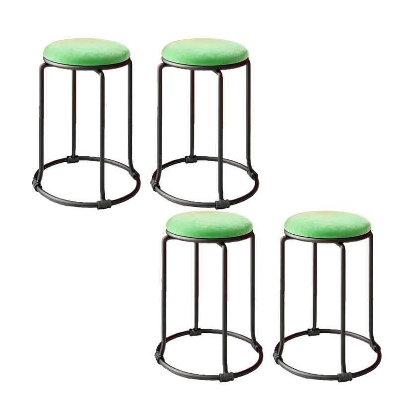 Glam Standard Ottoman Round Plain Velvet Tear Resistant Indoor Ottoman