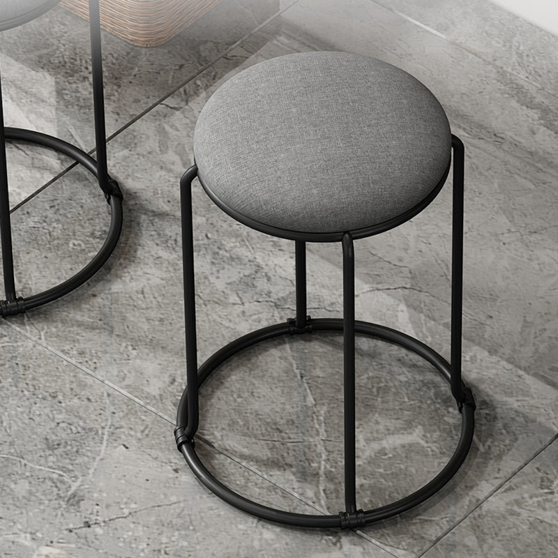 Velvet Scratch Resistant Ottoman Pure Color Round Glam Standard Round Ottoman