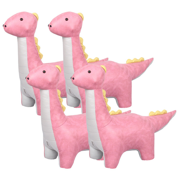 Modern Velvet Pouf Chair Contrast Color Dinosaurs Shape Water Resistant Chair Ottoman