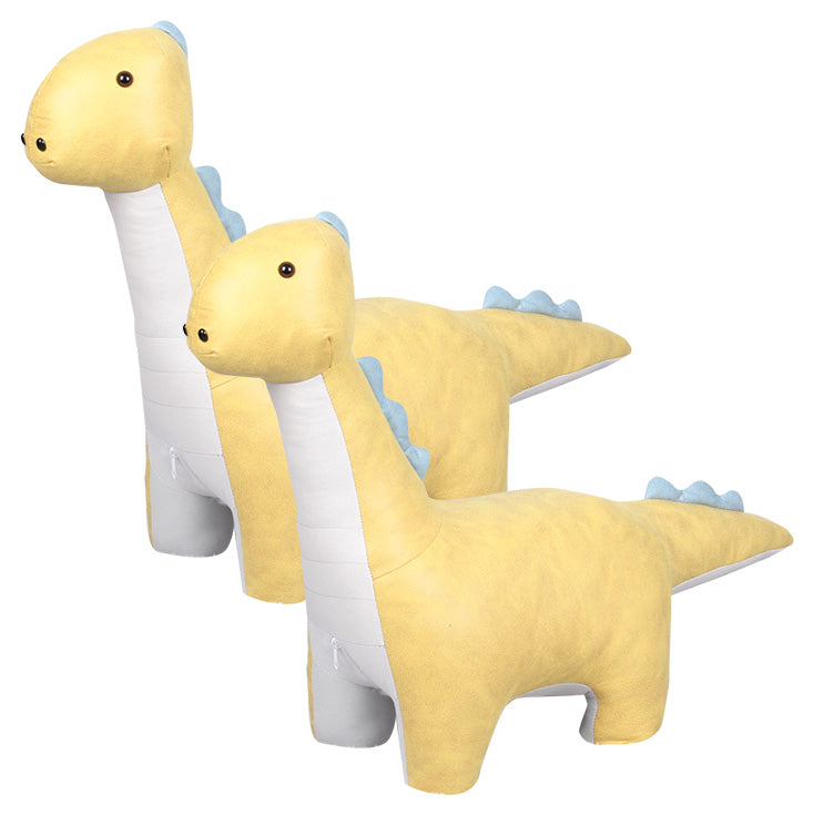 Modern Velvet Pouf Chair Contrast Color Dinosaurs Shape Water Resistant Chair Ottoman