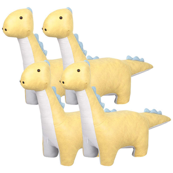 Modern Velvet Pouf Chair Contrast Color Dinosaurs Shape Water Resistant Chair Ottoman