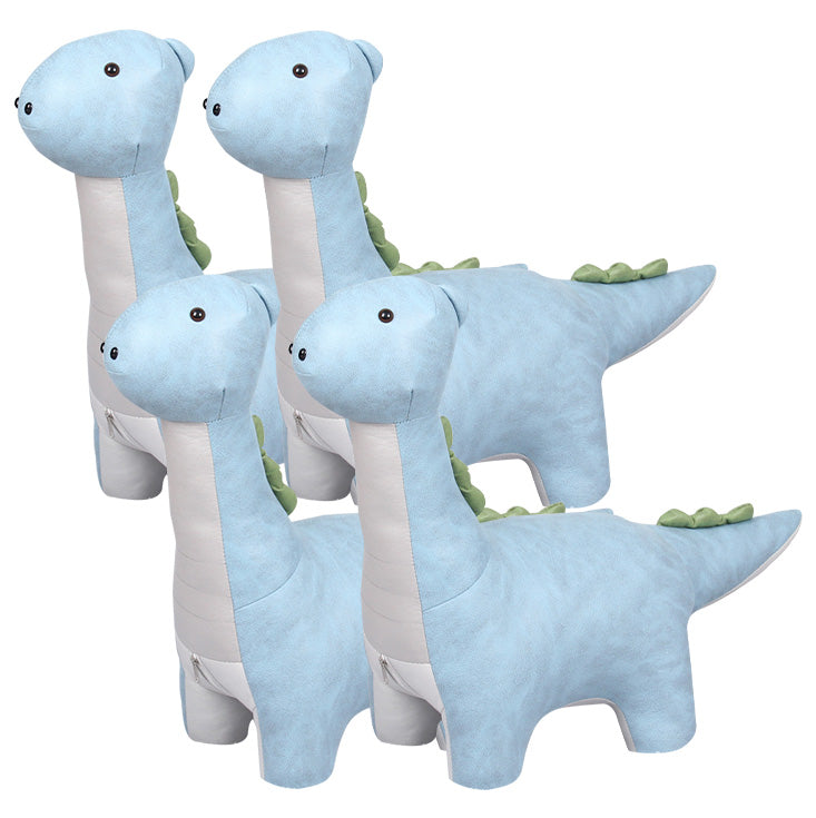 Modern Velvet Pouf Chair Contrast Color Dinosaurs Shape Water Resistant Chair Ottoman