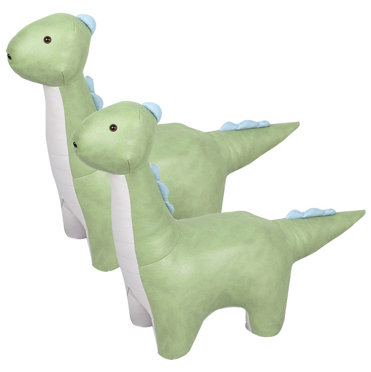 Modern Velvet Pouf Chair Contrast Color Dinosaurs Shape Water Resistant Chair Ottoman