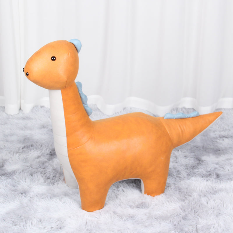 Modern Velvet Pouf Chair Contrast Color Dinosaurs Shape Water Resistant Chair Ottoman