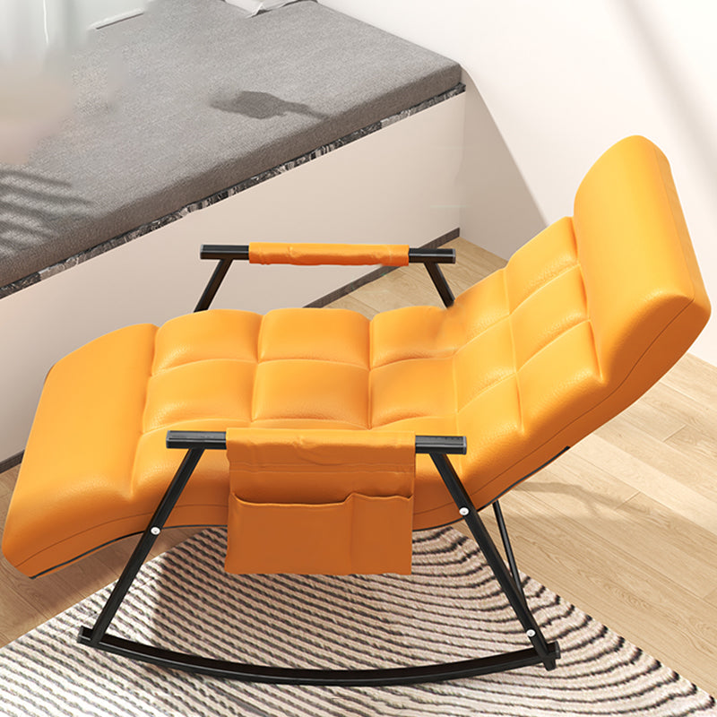 Upholstered and Metal Rocking Chair Contemporary Rocker Chair Removable Cushions