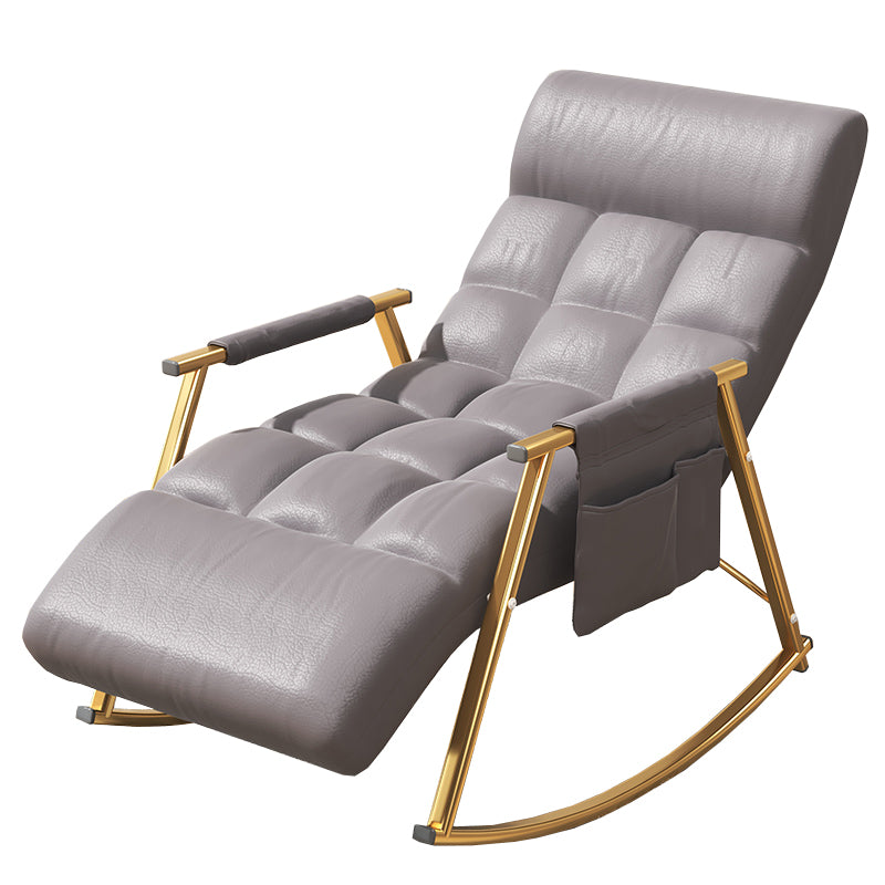 Upholstered and Metal Rocking Chair Contemporary Rocker Chair Removable Cushions