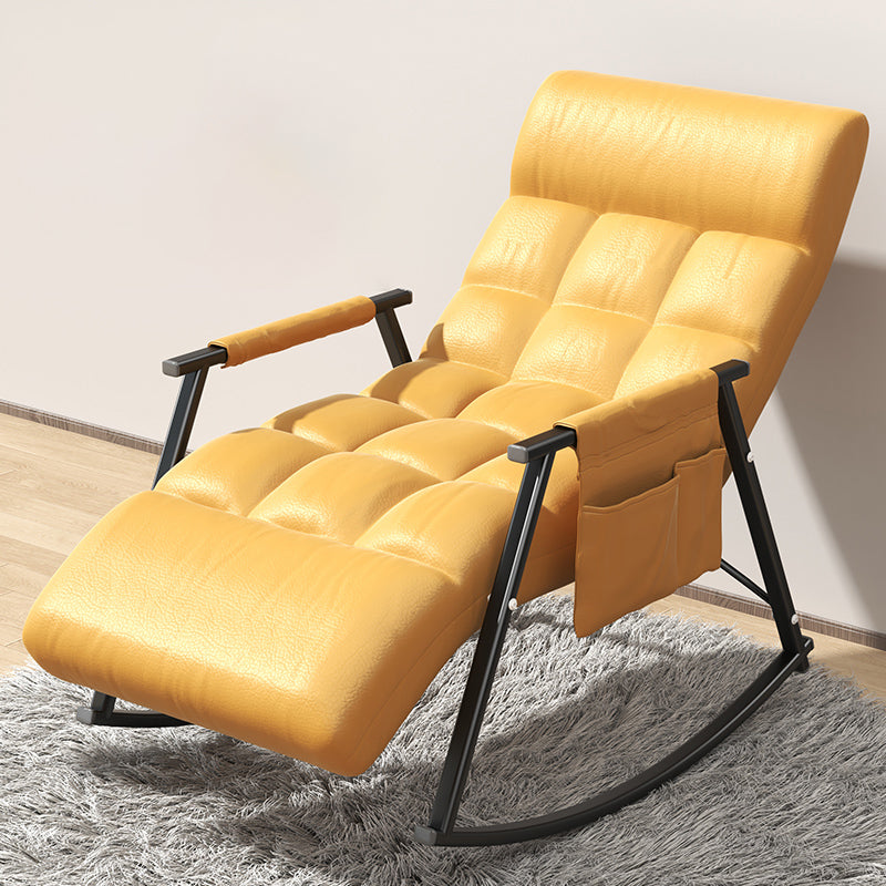 Upholstered and Metal Rocking Chair Contemporary Rocker Chair Removable Cushions