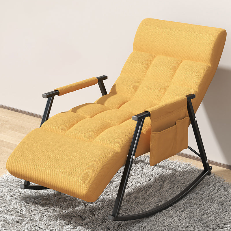 Upholstered and Metal Rocking Chair Contemporary Rocker Chair Removable Cushions