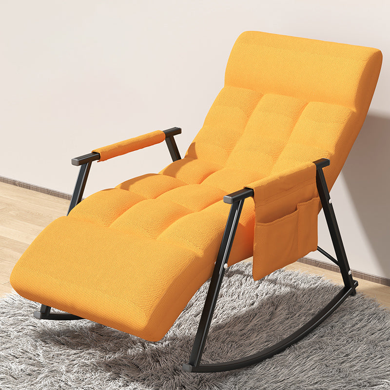 Upholstered and Metal Rocking Chair Contemporary Rocker Chair Removable Cushions