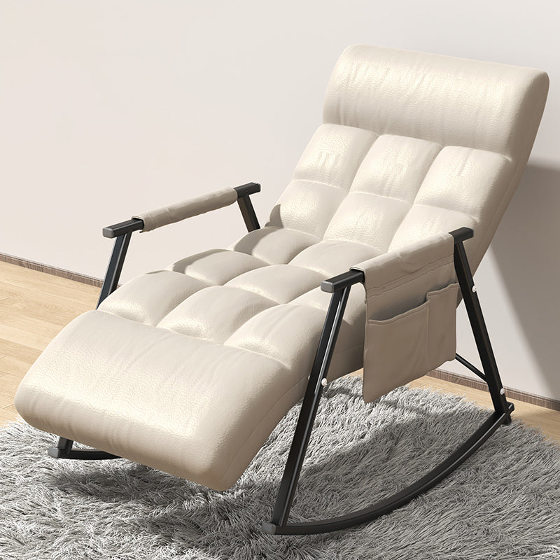Upholstered and Metal Rocking Chair Contemporary Rocker Chair Removable Cushions