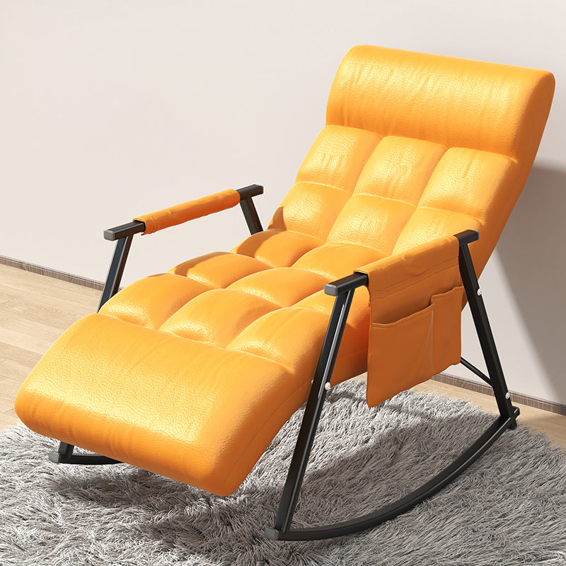 Upholstered and Metal Rocking Chair Contemporary Rocker Chair Removable Cushions