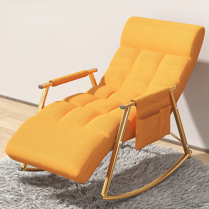 Upholstered and Metal Rocking Chair Contemporary Rocker Chair Removable Cushions