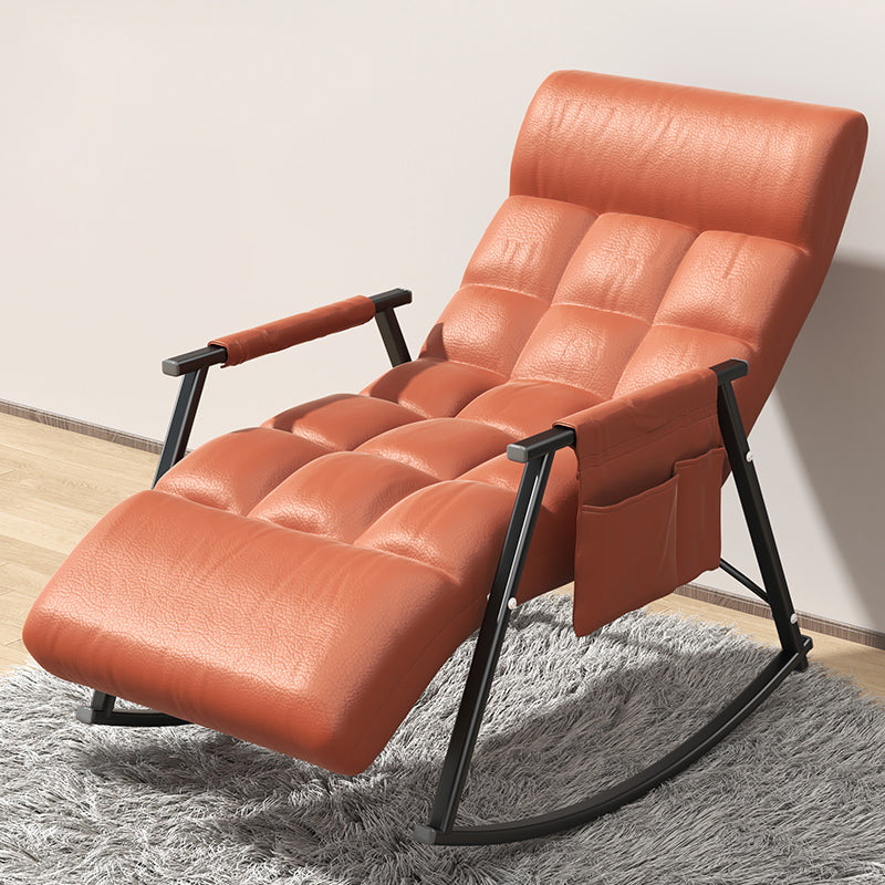 Upholstered and Metal Rocking Chair Contemporary Rocker Chair Removable Cushions