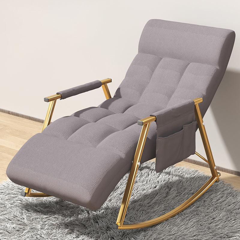 Upholstered and Metal Rocking Chair Contemporary Rocker Chair Removable Cushions