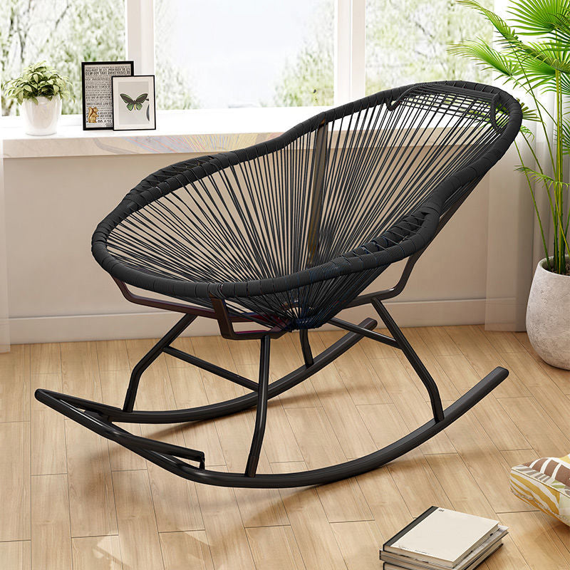 Modern Reclining Rocking Chair 29.5" x 51.2" x 35.4" Rocker Chair Spindle for Outdoor