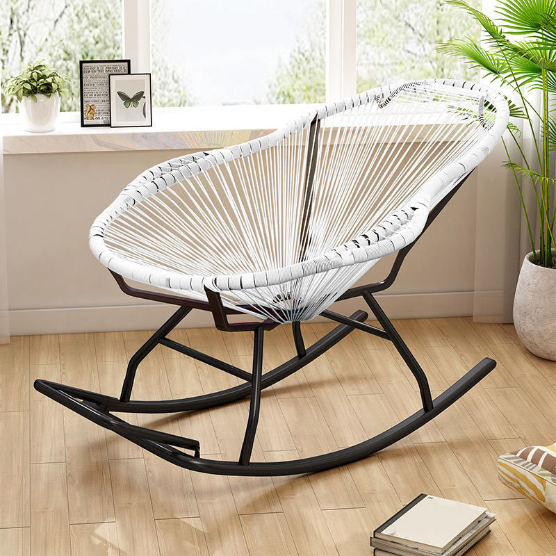 Modern Reclining Rocking Chair 29.5" x 51.2" x 35.4" Rocker Chair Spindle for Outdoor