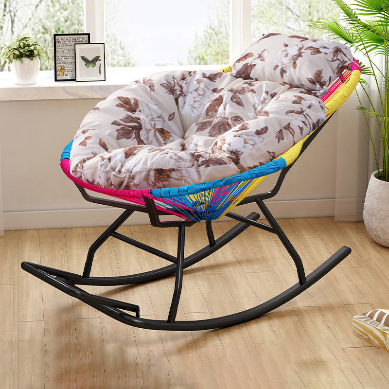 Modern Reclining Rocking Chair 29.5" x 51.2" x 35.4" Rocker Chair Spindle for Outdoor