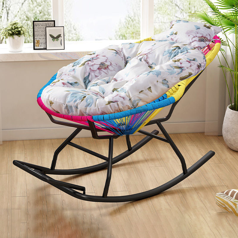 Modern Reclining Rocking Chair 29.5" x 51.2" x 35.4" Rocker Chair Spindle for Outdoor