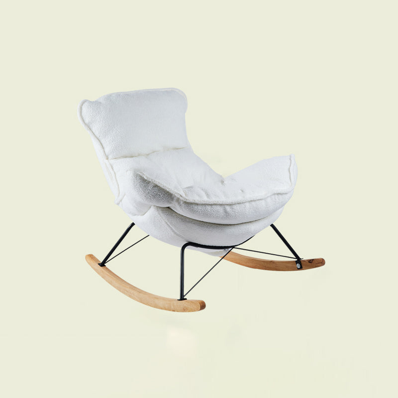 High Back Rocking Chair Ergonomic with Padded Seat Rocker Chair  with Ottoman