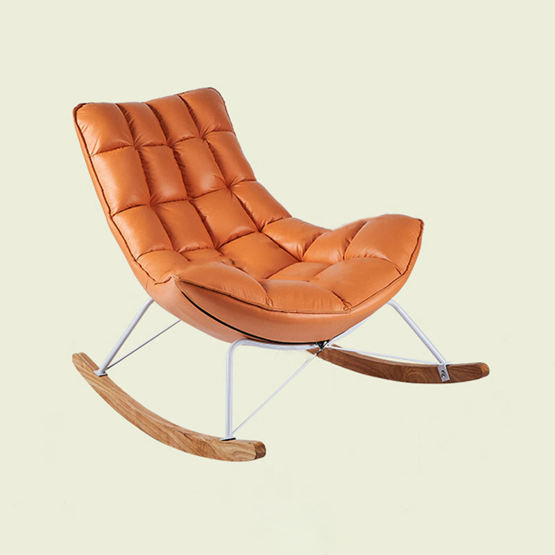 High Back Rocking Chair Ergonomic with Padded Seat Rocker Chair  with Ottoman