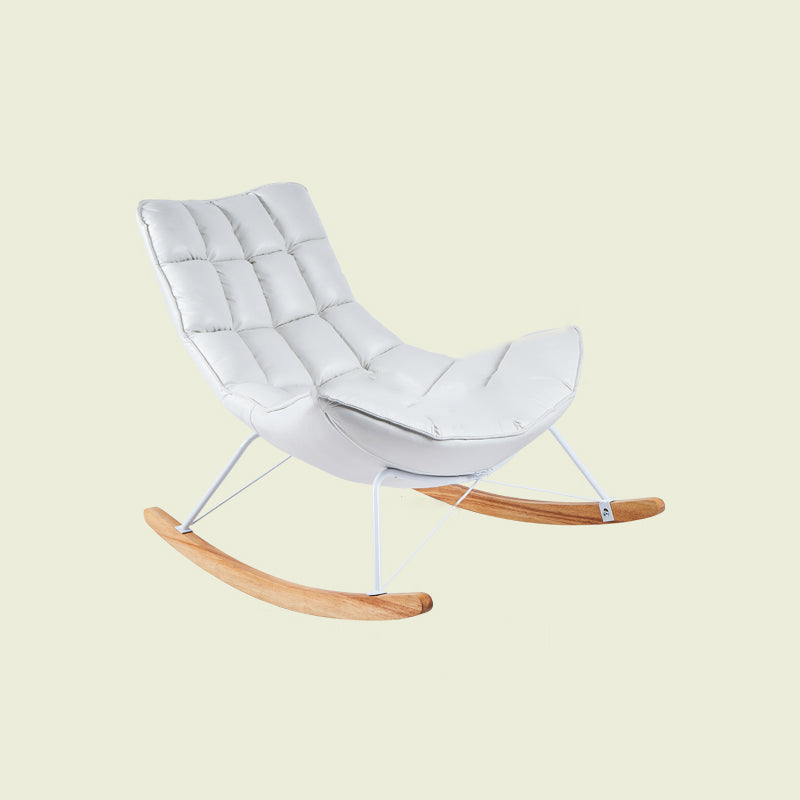 High Back Rocking Chair Ergonomic with Padded Seat Rocker Chair  with Ottoman