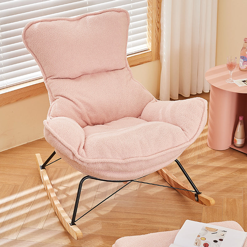 High Back Rocking Chair Ergonomic with Padded Seat Rocker Chair  with Ottoman