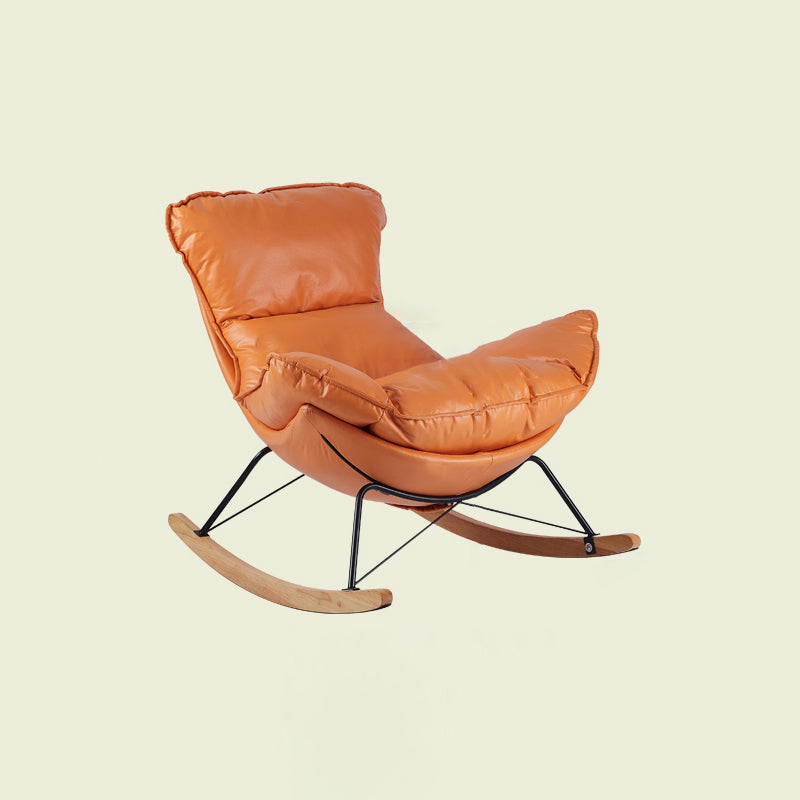 High Back Rocking Chair Ergonomic with Padded Seat Rocker Chair  with Ottoman