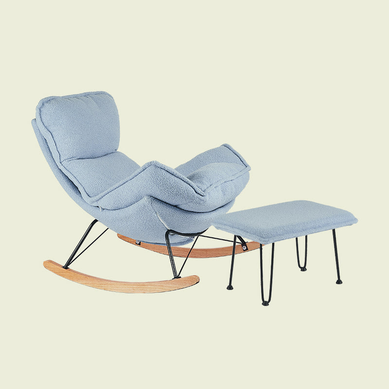 High Back Rocking Chair Ergonomic with Padded Seat Rocker Chair  with Ottoman