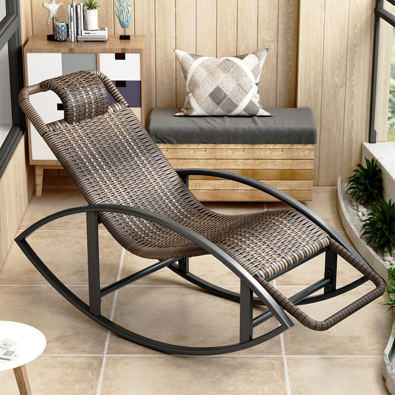Wicker Spindle Rocking Chair Contemporary Outdoor Rocker Chair
