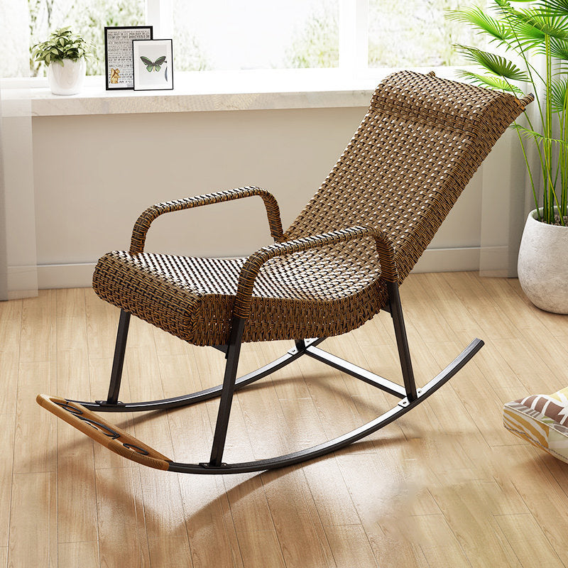 Rattan Outdoor Rocking Chair Contemporary Spindle Rocker Chair