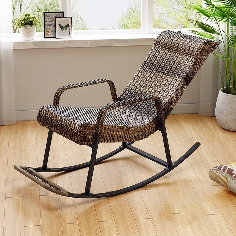 Rattan Outdoor Rocking Chair Contemporary Spindle Rocker Chair