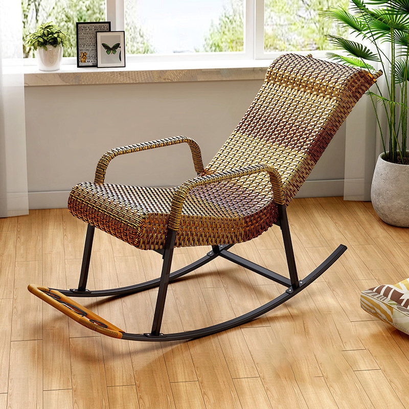 Rattan Outdoor Rocking Chair Contemporary Spindle Rocker Chair