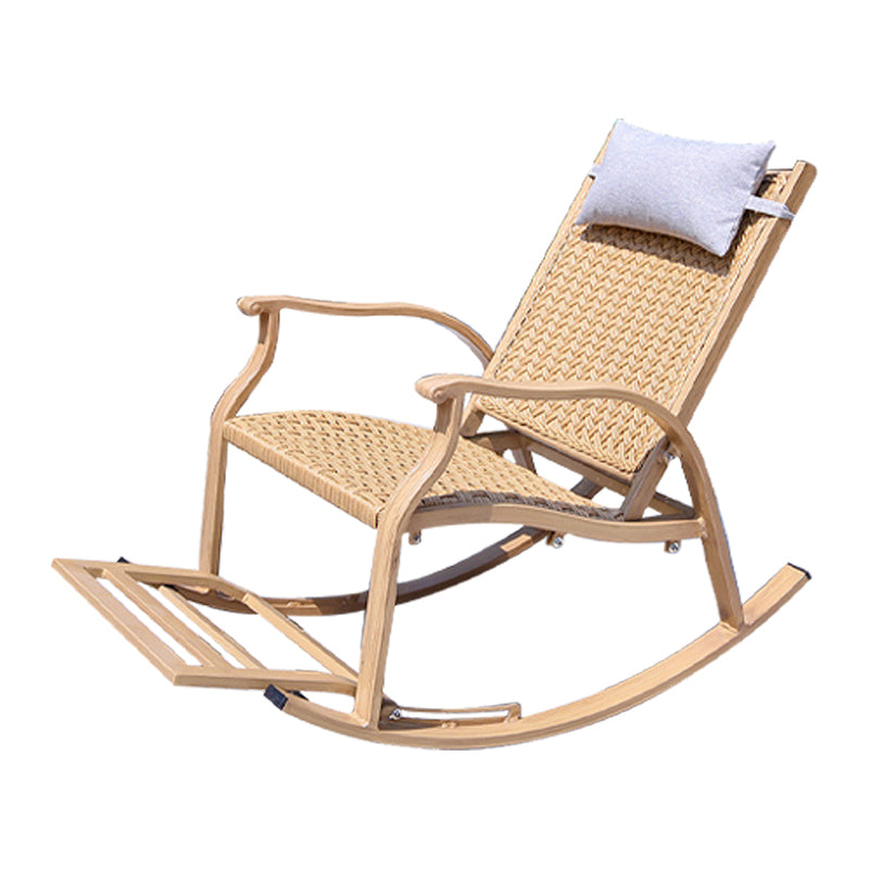 Wicker Modern Rocking Accent Chair Ergonomic Spindle Rocker Chair for Outdoor