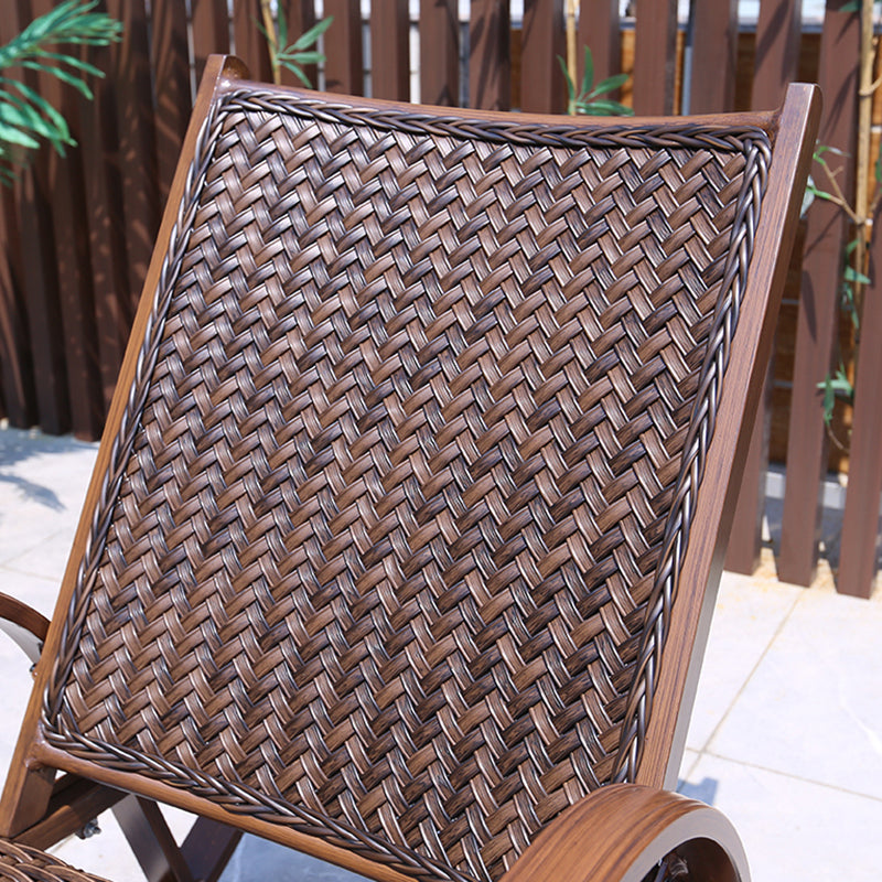 Wicker Modern Rocking Accent Chair Ergonomic Spindle Rocker Chair for Outdoor