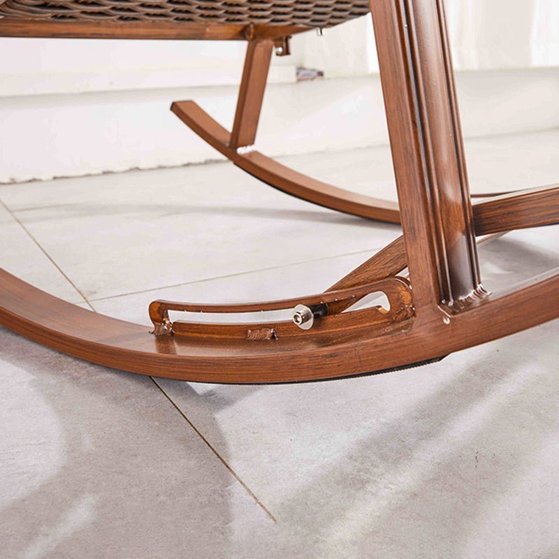 Wicker Modern Rocking Accent Chair Ergonomic Spindle Rocker Chair for Outdoor