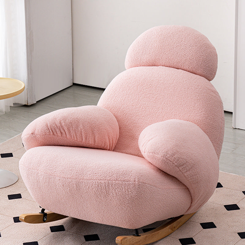 Upholstered Glam Rocker Ergonomic with Padded Seat Rocking Chair 37.8" x 37.8" x 33.5"