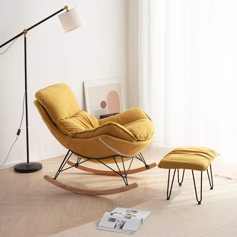 Upholstered Rocking Chair Contemporary Rocker Chair with Ottoman