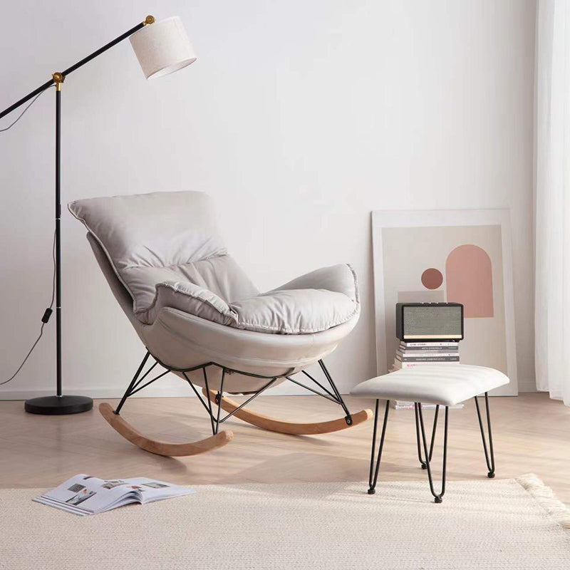 Upholstered Rocking Chair Contemporary Rocker Chair with Ottoman
