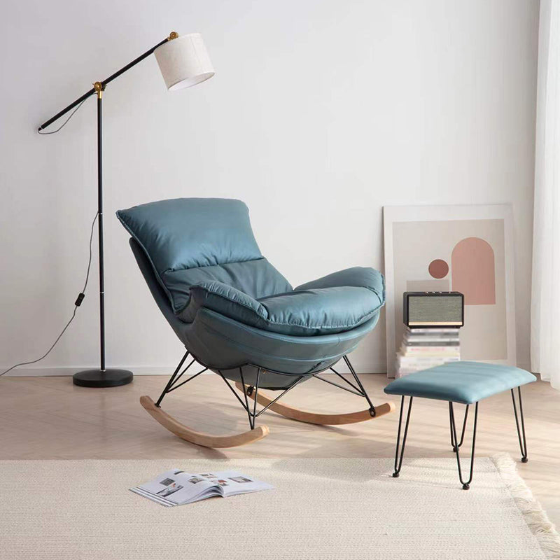 Upholstered Rocking Chair Contemporary Rocker Chair with Ottoman