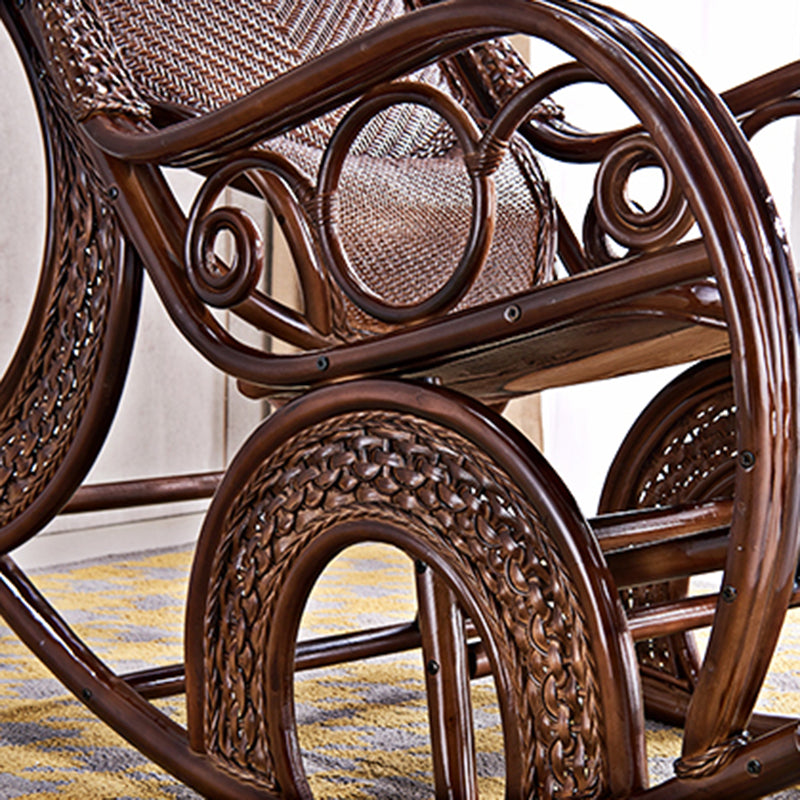 Spindle Wicker Rocking Chair Traditional Rocker Chair 24.8" x 45.3" x 41.3"