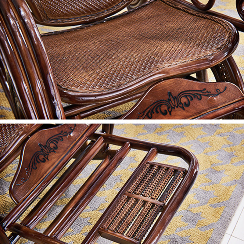 Spindle Wicker Rocking Chair Traditional Rocker Chair 24.8" x 45.3" x 41.3"