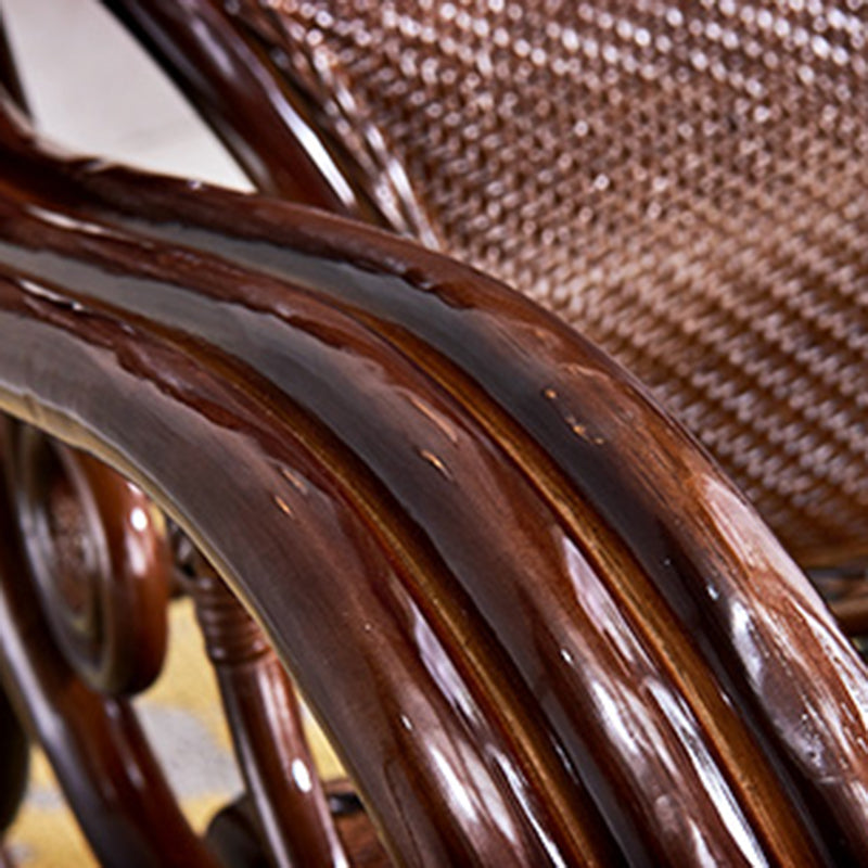 Spindle Wicker Rocking Chair Traditional Rocker Chair 24.8" x 45.3" x 41.3"