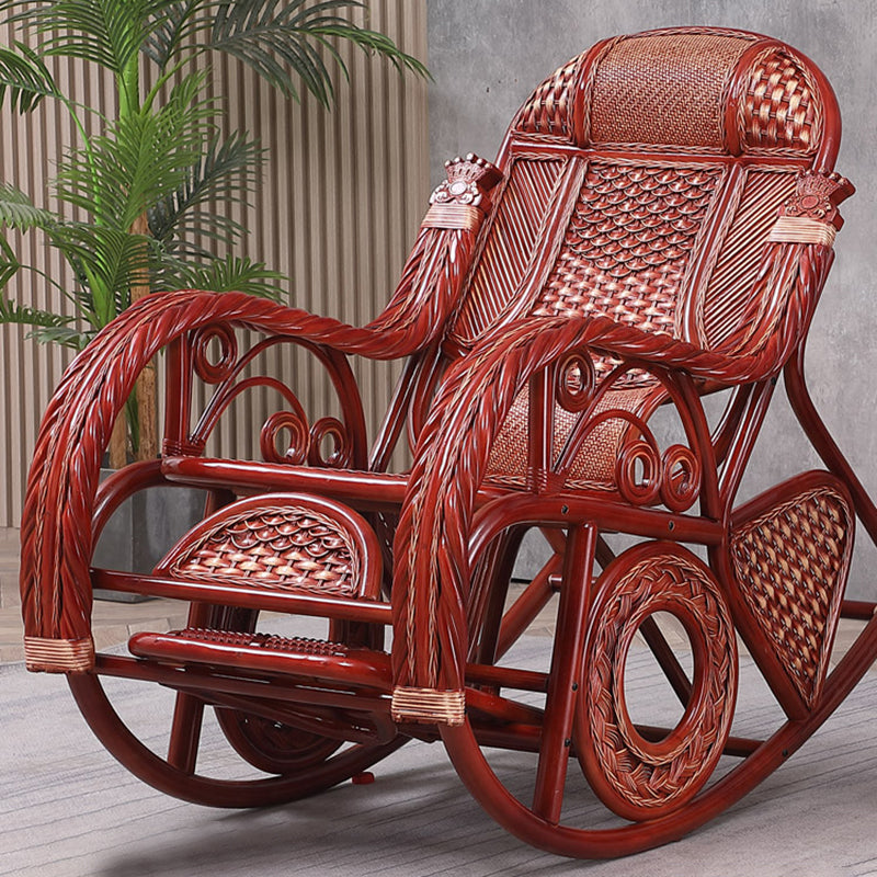 Wicker Traditional Rocking Accent Chair Spindle Rocking Chair for Living Room